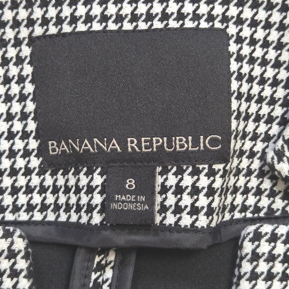 Banana Republic Women's 8 Classic Houndstooth Jacket Blazer 1 Button Front - Picture 15 of 16